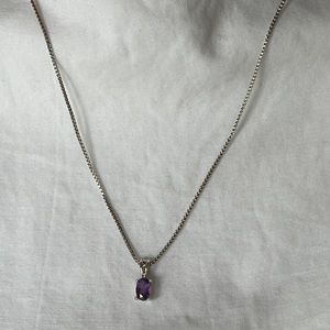Sterling silver & amethyst pendant necklace